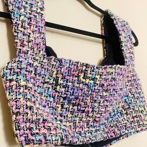 Colorful Knitted Rave Crop Top